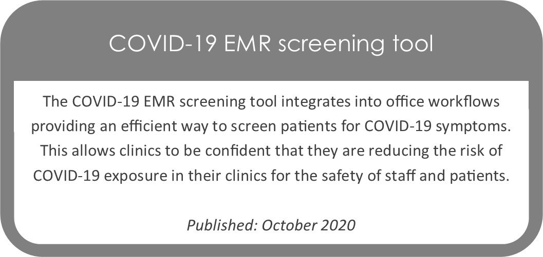 COVID-19 EMR screening tool